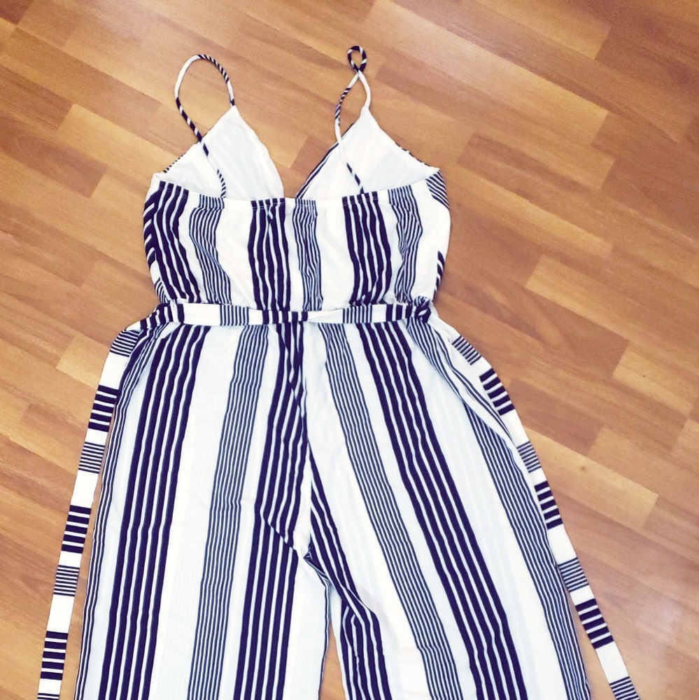 NAVY STRIPE JUMPSUIT - Picture 2 of 2